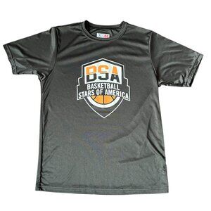 A4 BSA Basketball Stars of America, Black/White/Orange, Silky Mat'l. Sz. Youth L